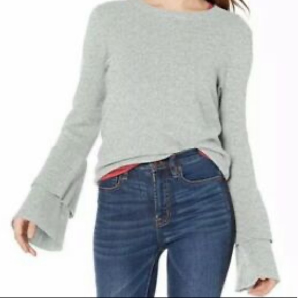 J. Crew Sweaters - J. Crew size small grey crew neck sweater with double flare sleeves